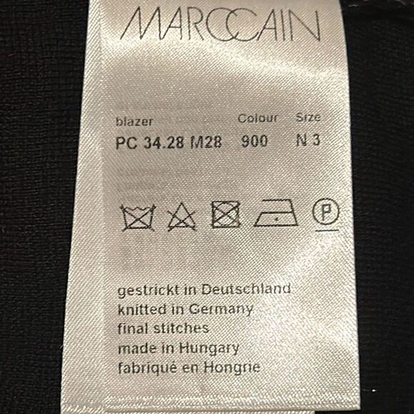 Marc Cain Womens Size N3 Button Up Knit Blazer Coat Black 100% Virgin Wool New - Picture 11 of 11